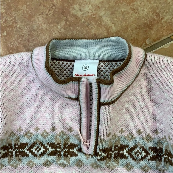 Hanna Andersson Pink Half Zip Sweater 6-12 mo - Picture 2 of 4